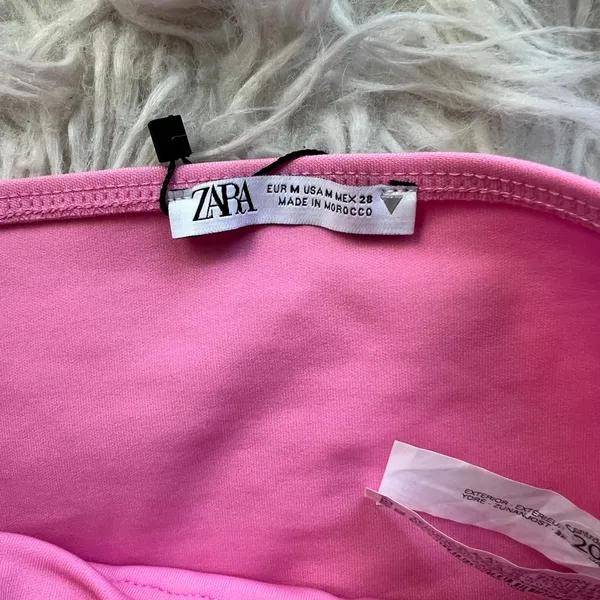 Zara Pink Ruffle Strapless Tube Top NWT - Image 3