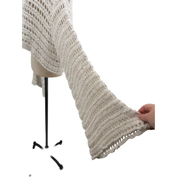 Free People Caught Up Crochet Bell Sleeve Crop‎ Sweater Boho Womens Size Small - Image 8