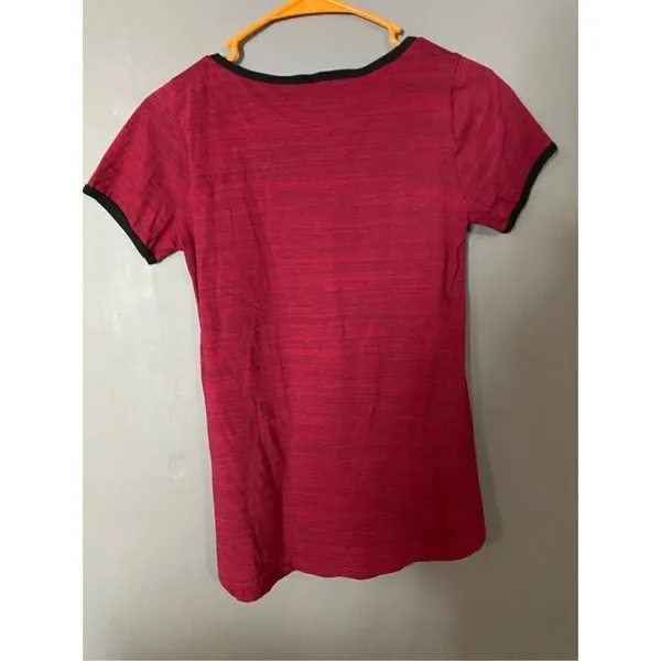 LulaRoe Heathered Red Short Sleeve Shirt Size XXS - Image 2