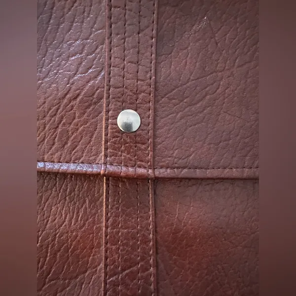 Brown Faux Leather Shoulder Bag - Image 5