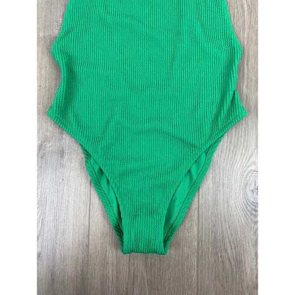 Aerie Green Crinkle Birthday Scoop Back Cheekiest One Piece Swimsuit Sz.M NWT - Image 9