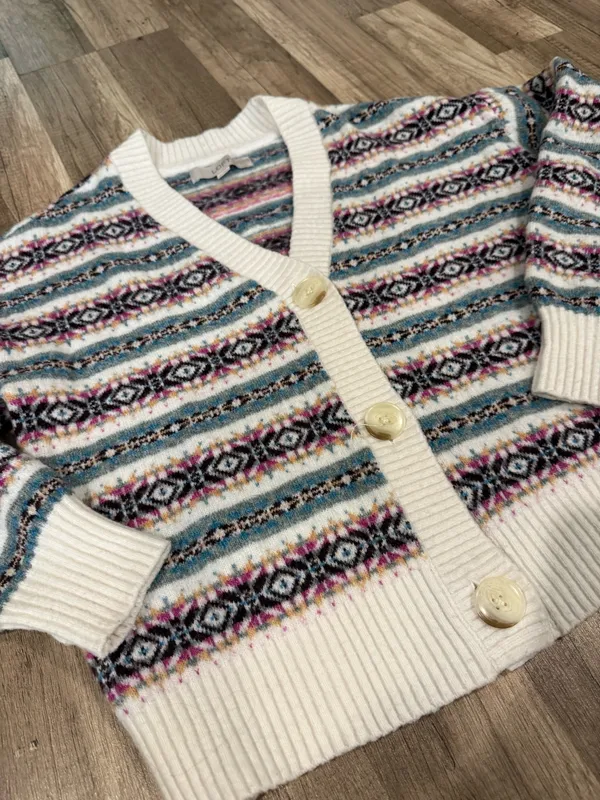 Loft Argyle striped Cardigan - Image 2