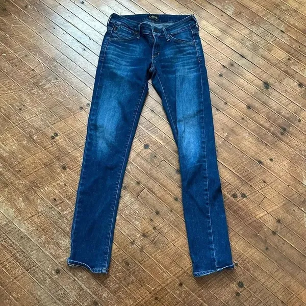 Agolde dark wash distressed stretchy Chloe low rise 24 jeans - Image 3