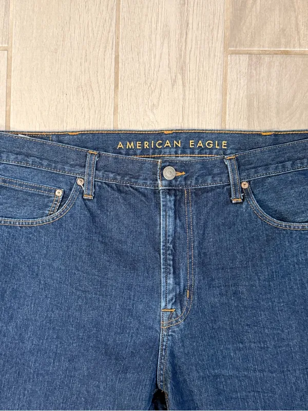 American Eagle Outfitters Plus Straight Leg Jeans - Dark Blue - Image 4