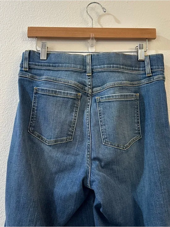 SPANX Seamed Front Wide Leg Denim Jeans Size Medium Vintage‎ Indigo - Image 6