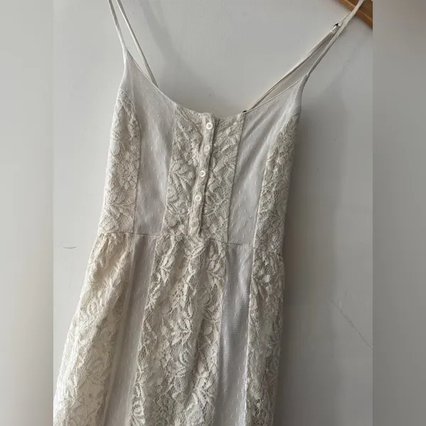Abercrombie & Fitch Y2K White Cream Lace Babydoll‎ Dress - Image 2