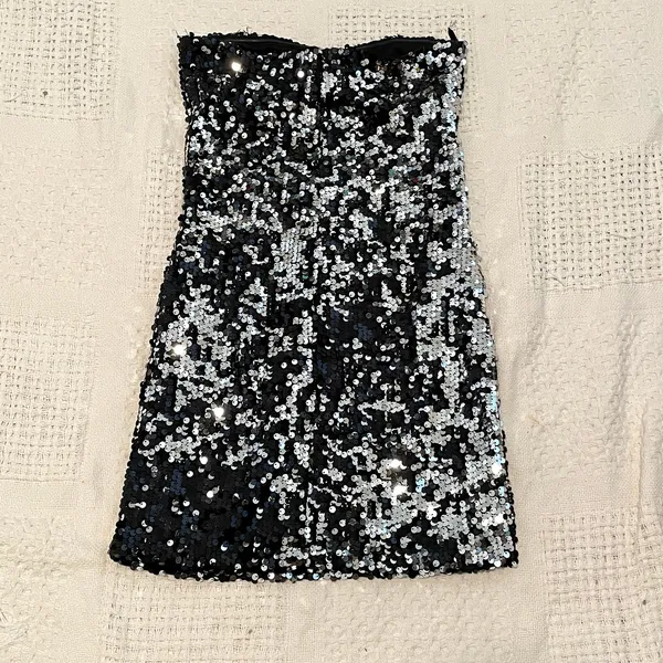 Frederick's of Hollywood XS sequin bodycon strapless mini dress D2 3232 - Image 6