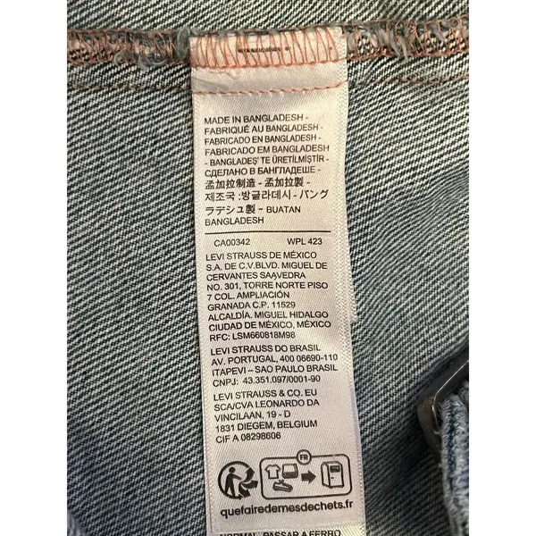 Levi's Tank Top Womens Medium Blue Denim Button Front Buckle Strap Cropped - Image 7