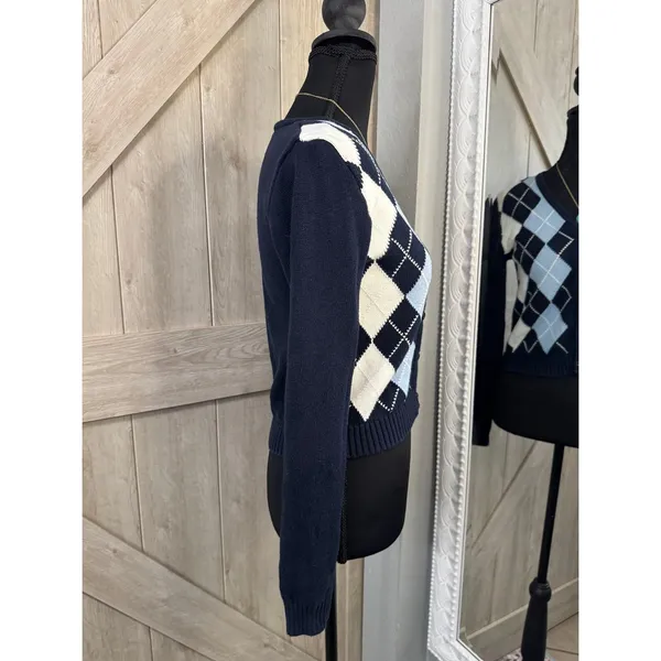 Brandy Melville "Elizabeth" Argyle Cardigan 💙 - Image 3