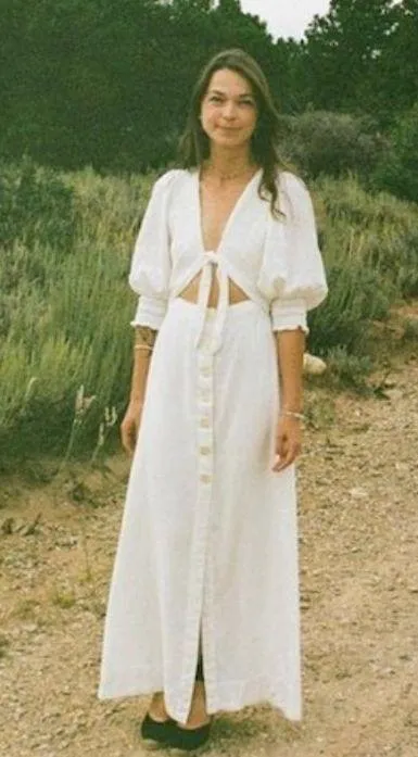 FREE PEOPLE String of Hearts Cutout Maxi Dress in White Size X-Small - Image 12