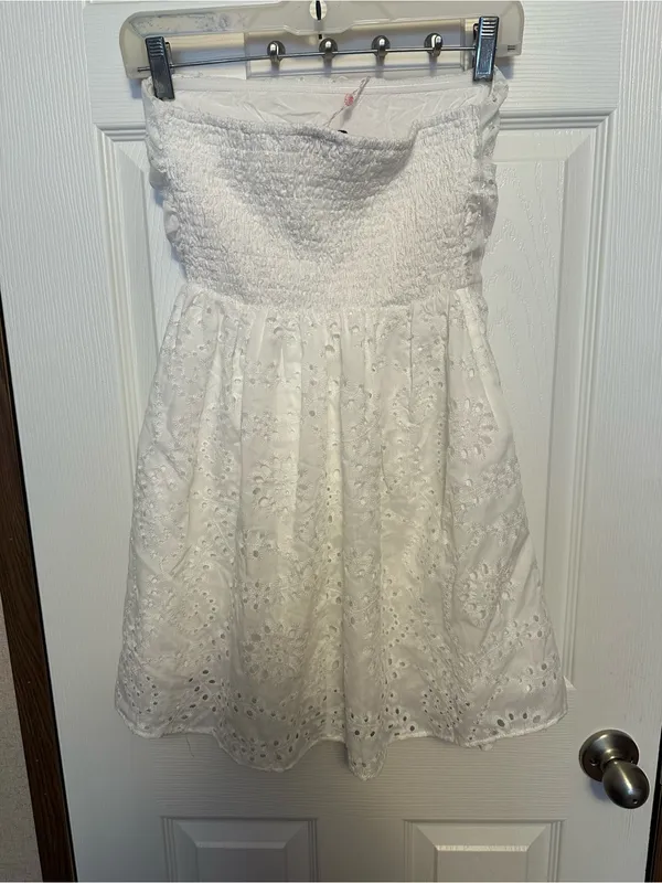 Hello Molly White Strapless Eyelet Mini Sundress - Image 7