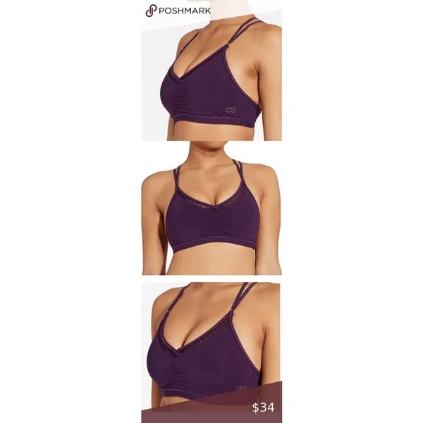 Calia By Carrie Underwood Ruched Purple Blackberry Cordial Swim‎ Top Small - Image 7
