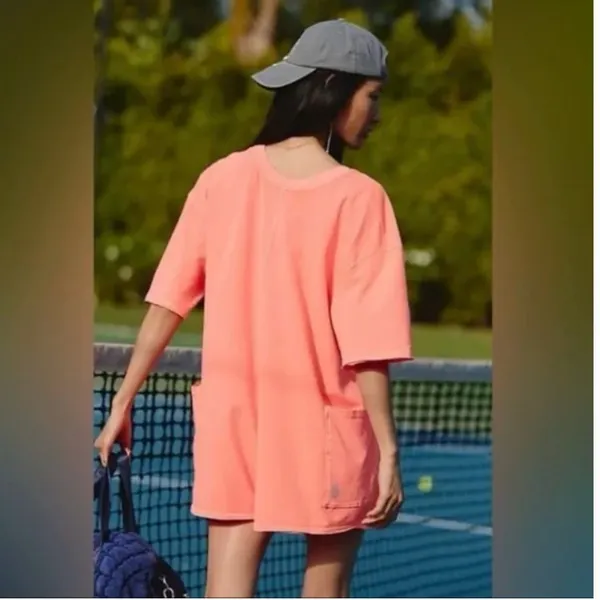 NWT Free People Movement Hot Shot Tee Romper In Tulip Pink XL - Image 4