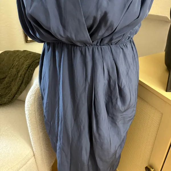 AMANDA UPRICHARD‎ Blue Tulip Silk Midi Dress Size Small - Image 3
