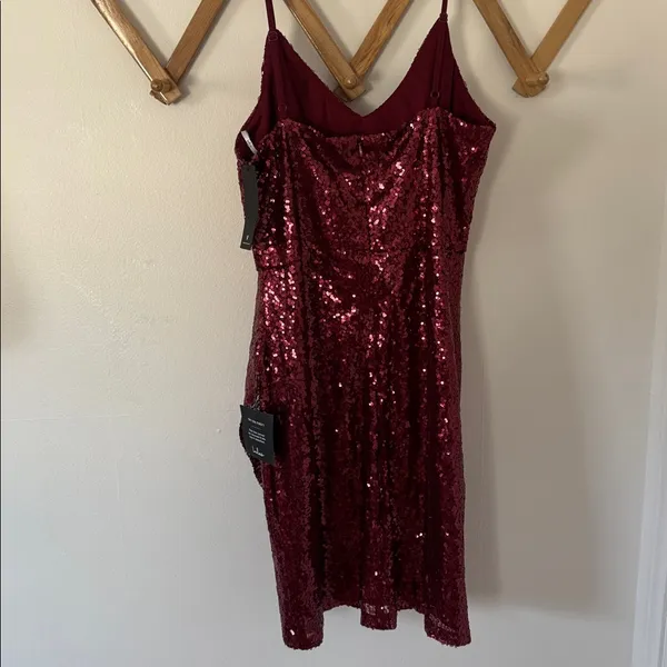 Lulu's Sparkling Burgundy Sequin Mini Dress - Image 5