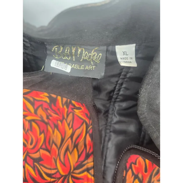 Bob Mackie Jacket‎ Womens XL Wearable Art Red Floral Quilted Full Zip EUC - Image 5