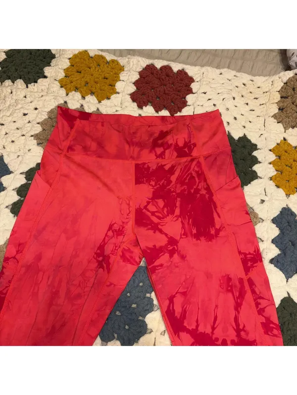 Fabletics Oasis Purelux High Waist Red Leggings Size Med 7-8 Workout Pockets - Image 5