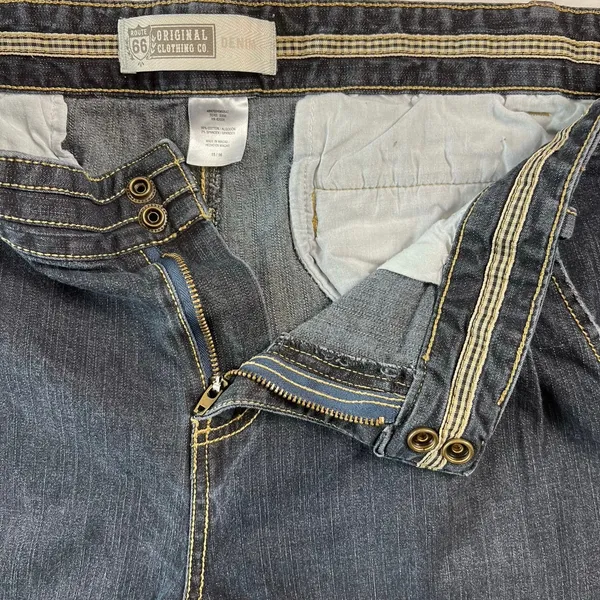 VTG Route 66 Jeans Women Juniors 14/15 Wide Leg Distressed Y2K Skater 90s Retro - Image 8
