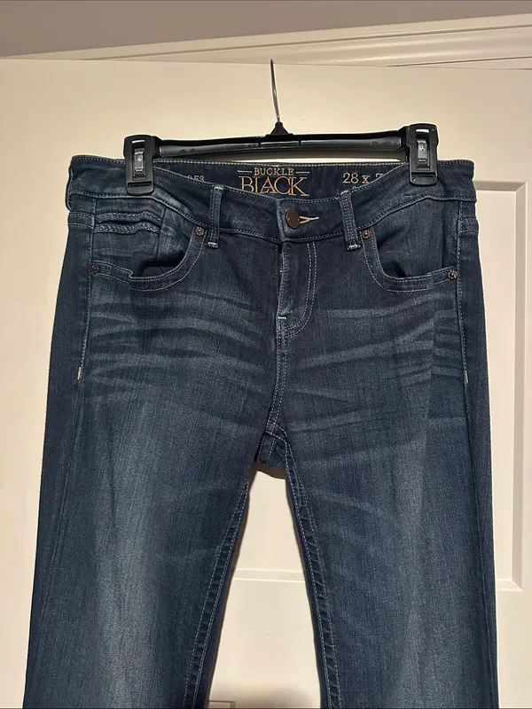 Buckle Black dark wash boot cut blue jeans - Image 2