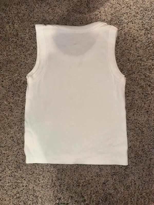 Daily Drills White Tank Ribbed Logo M/L - Image 2