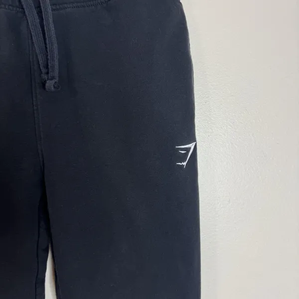 Gymshark Jogger Pants Medium Black Fleece Sweatpants‎ Drawstring Cuffed - Image 4