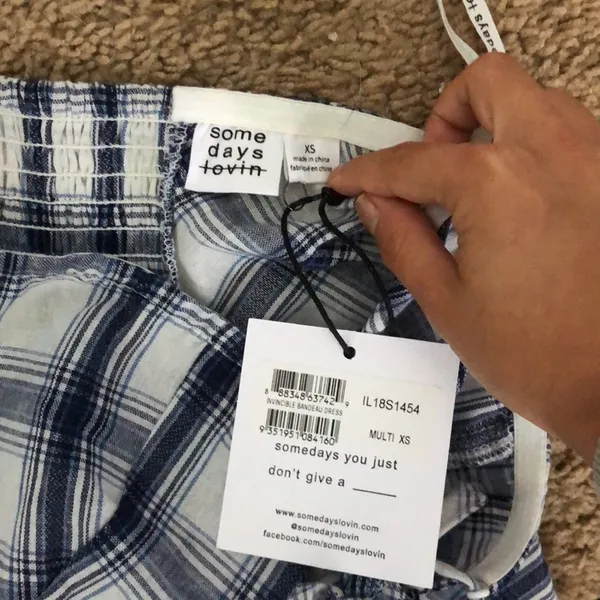 strapless gingham dress - Image 5