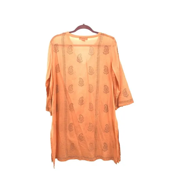 Peppermint Bay Swim Cover Up Womens XL Used Pullover Sequins Salmon Gray - Image 2