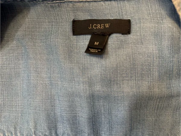 J Crew chambray Light Wash Denim Shirt Dress Sz M - Image 4