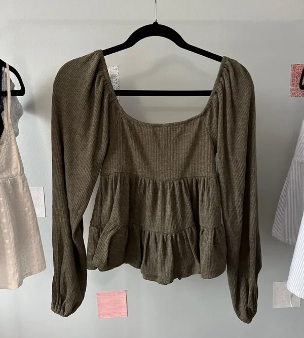 Altard state green ribbed blouse  - Image 2