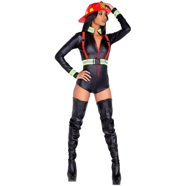 NEW Roma Hot Fire Woman Sexy Firefighter Halloween Costume Size Medium - Image 4