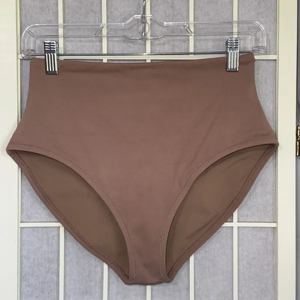 Skims Swim Beige Tan Minimalist High Waist Nude Slimming Bikini Bottoms Sz Small - Image 15