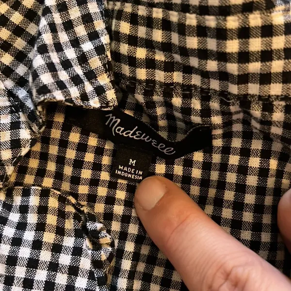 Madewell medium black and‎ white plaid blouse - Image 7