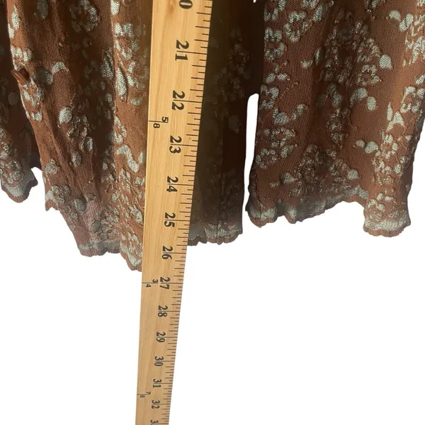 ivu jane Y2k Women's SIze Large Brown Babydoll Lace Floral Hippie‎ Retro Blouse - Image 9