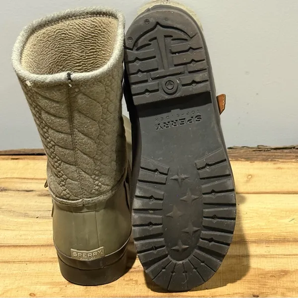 Sperry Women’s Walker Fog Rain‎ Boot Taupe Rope Size 10 B103 - Image 9