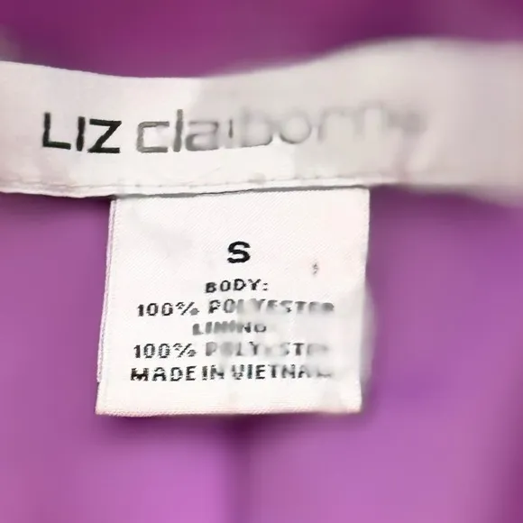 Liz Claiborne Double Breasted Blazer Sz S Purple Textured‎ Business Office Siren - Image 4