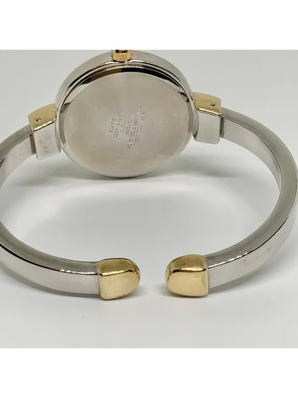 Anne Klein women’s two tone cuff bracelet watch 33mm round quartz 7” running - Image 4