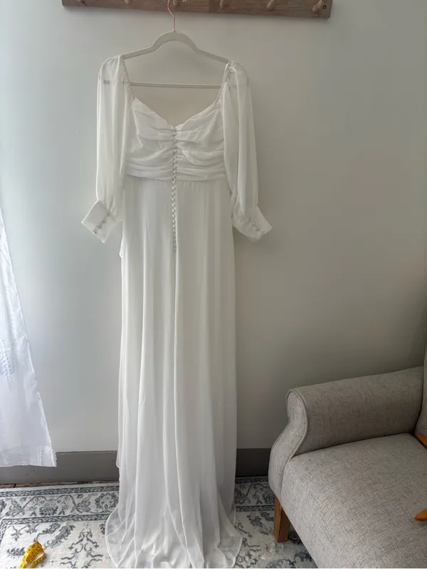 Lulus Adorna White Off-the-Shoulder Maxi Dress Size Small NWT Wedding Beach - Image 5
