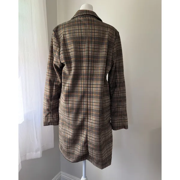 Philosophy Tan Plaid Longline Jacket - Image 6