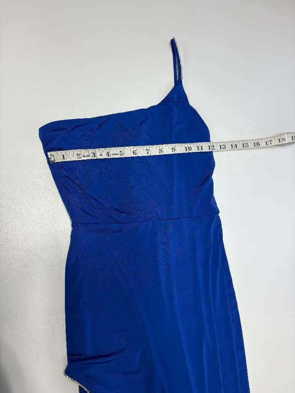 Lucy In The Sky - Royal Blue One Shoulder Formal Gown - Size S - NEW Without Tag - Image 5