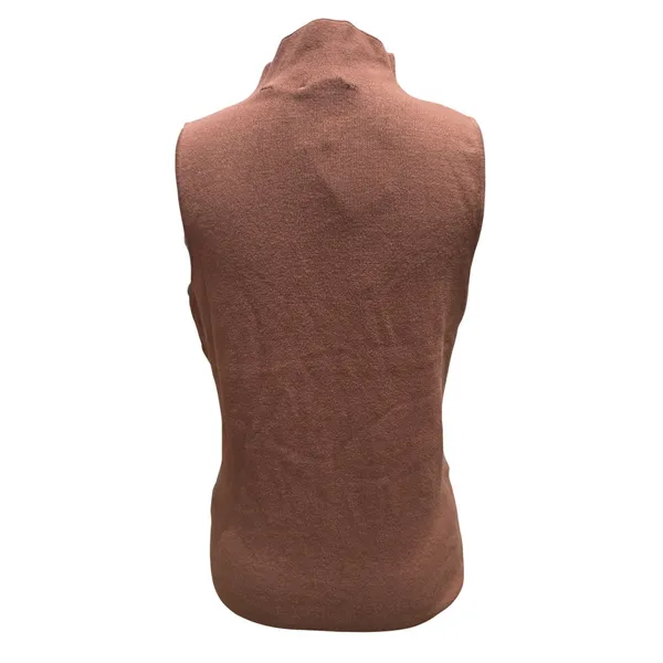 Tahari NWT Womens Mock Neck‎ Sleeveless Knit Sweater Top Hazelnut Brown Medium - Image 4
