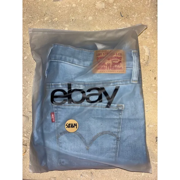 Levi's 720 High Rise Super‎ Skinny Jeans 28 Light Blue Distressed Raw Hem Denim - Image 8
