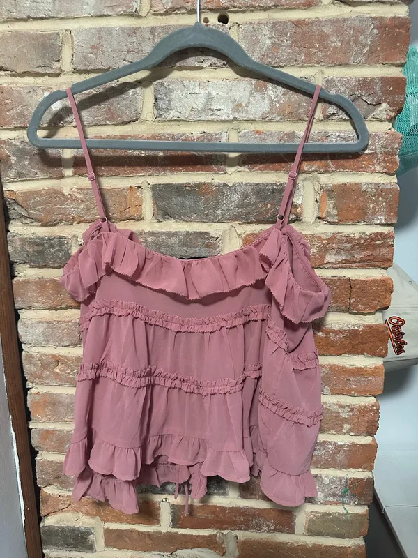 American Eagle Pink Tie Front Tank - Image 2