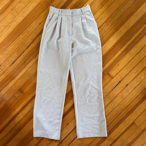 Abercrombie & Fitch Sloane Tailored Wide Leg Pant in Light Taupe Size 27/4 Long - Image 3