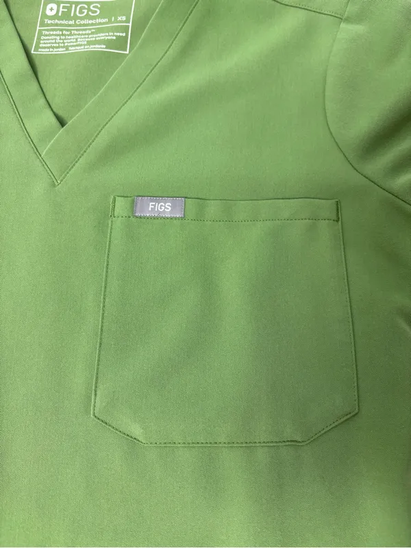 Figs Olive Green‎ Women's V-Neck Scrub Top - Image 5