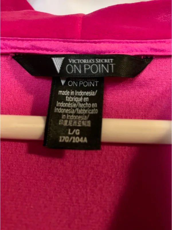 Hot Pink Velour Victoria’s Secret Full-Zip Hoodie Sz L - Image 4