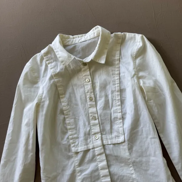 Y2K Era H&M Bib Collar Fitted Button Up Shirt - Image 3