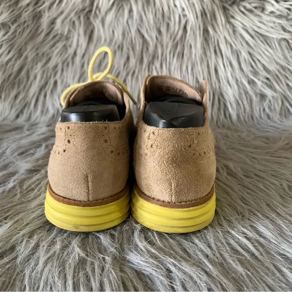 Cole Haan Lunargrand Wingtip Oxfords tan suede upper 7.5 women’s - Image 3