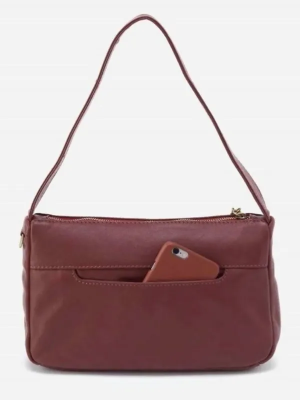 Hobo Kole Bag Berry Woven Leather Tassel Shoulder Handbag Zip Bohemian Old Money - Image 2