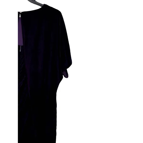 Lauren Ralph Lauren Women Shift Dress Velvet Short Sleeve Keyhole Purple Size 4 - Image 8