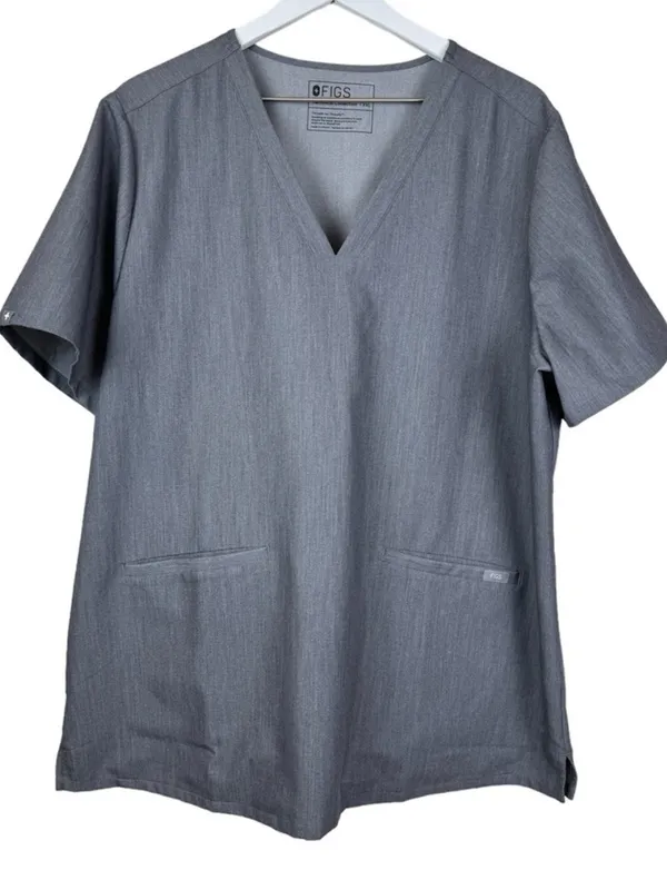 NWT Figs Casma Three Pocket Scrub Top Graphite Size XXL PO# 1327 - Image 2